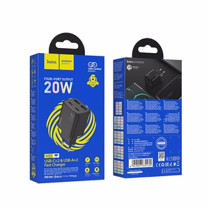 Phone Laadija Hoco 2 x USB C + 2 x USB A QC3.0 PD 3A 20W N55 must