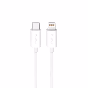 Puro TPE 20W USB-C - Lightning Kaabel 2m - valge