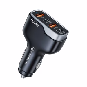 Car laadija VEGER 2 x USB A + 2 x Typ C PD QC 3A 66W CC53-2A2C must