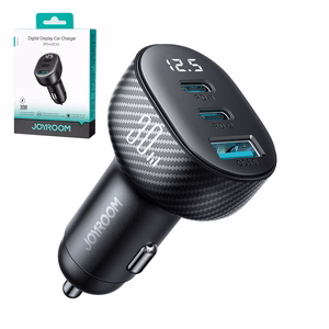 Joyroom JR-CCD04 30W 2x USB-C USB-A car Laadija with display - must