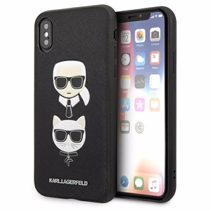 Karl Lagerfeld Saffiano Karl&Choupette Head чехол для iPhone XS Max - чёрный