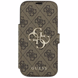 Guess Book 4G Metal Logo klappümbris iPhone 18 Pro / 17 Pro jaoks, pruun