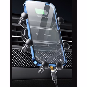 Autohoidik Essager Gravity v2, must (mitte-magnetiline / ventilatsioonivõre)