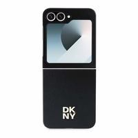 DKNY Leather Metal Stack Logo Ümbris jaoks Samsung Galaxy Z Flip 6 - Must
