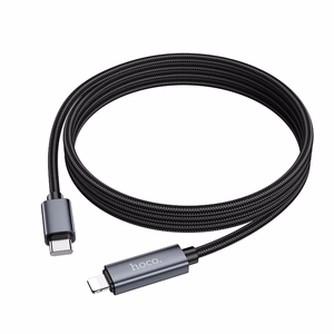 Кабель USB C to Lightning Hoco PD 27W с дисплеем 1 м X112 чёрный