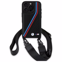 BMW M Edition Carbon Tricolor Lines & Strap Ümbris jaoks iPhone 16 Pro Max - must