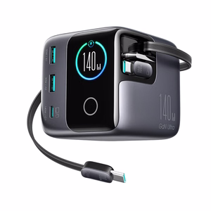 Joyroom Podix JR-TRD01 GaN 140W Desktop Laadija with 5 Ports and Dual Retractable Cables - Hall