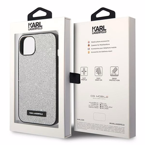Karl Lagerfeld KLHCP14MG2ELS iPhone 14 Plus 6.7 "hardcase hõbedane / hõbedane Glitter Plaque Logo