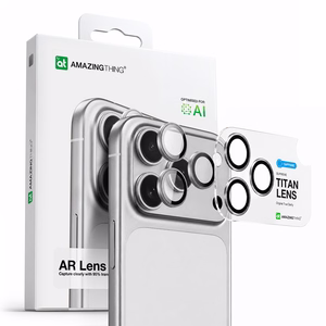AmazingThing сапфировое стекло для камеры iPhone 17 Pro / Pro Max - с серебряной рамкой
