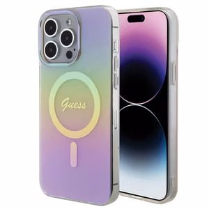 Guess IML Iridescent MagSafe ümbris jaoks iPhone 15 Pro - roosa