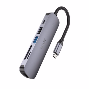 Adapter HB28 Type-C multi-function converter HDMI+USB3.0+USB2.0+SD+TF+PD hall