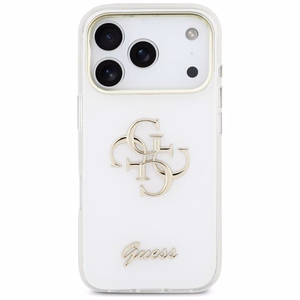 Guess IML 4G Script Metal Ümbris for iPhone 17 Pro - valge