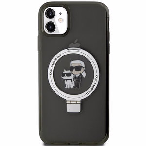Karl Lagerfeld Ring Stand Karl&Choupette MagSafe ümbris jaoks iPhone 11 / Xr - must