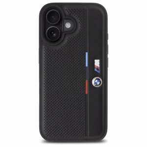 BMW M Perforated Tricolor Detail Line iPhone 16 Ümbris - must