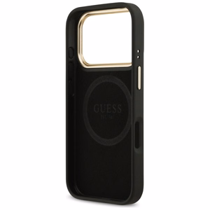 Guess 4G Logo Plate MagSafe Чехол для iPhone 17 Pro - чёрный