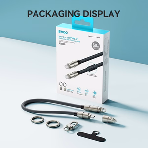 BWOO Lanyard кабель USB-C - USB-C 0.3m 60W с ремешком