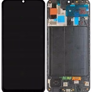 LCD ekraan Samsung A505 A50 2019 puuteekraani ja raamiga must OLED (tegeliku suurusega)