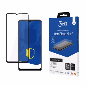 Tugevdatud täisekraaniga karastatud klaas 3mk HardGlass Max Black Samsung Galaxy M22 jaoks