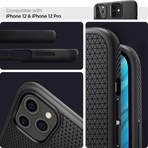 Spigen Liquid Air ümbris iPhone 12 / iPhone 12 Pro jaoks - matt must