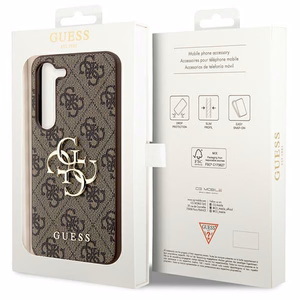 GUESS ümbris jaoks SAMSUNG S24 Plus GUHCS24M4GMGBR (Leather 4G Metal Logo) brown