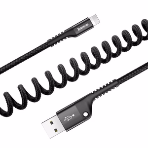Baseus пружинный кабель Lightning 1 м 2A (чёрный)