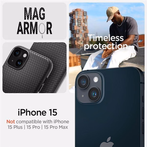 Spigen Mag Armor MagSafe iPhone 15 Ümbris - Matte must