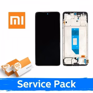 LCD ekraan ühilduv Xiaomi Redmi Note 14 4G (Global version) raamiga / Kesköö must / (Service Pack)