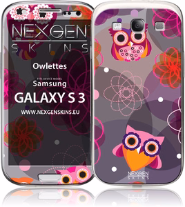 Nexgen dekoratiivne 3D-efektiga kleebis seadmele Samsung Galaxy S3, Owlettes 3D