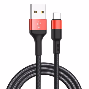 Кабель USB A - USB C Hoco 2A 1 m X26 чёрно-красный