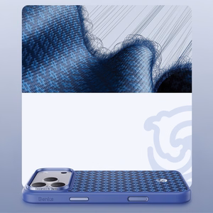 Benks Magnetic Armor Pro Armor Grid Kevlar Case Metal Frame 600D (C.K.FL.AP.BE.B073) for Iphone 18 Pro Max/17 Pro Max blue