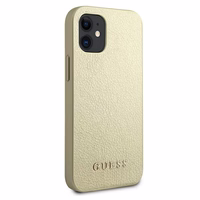 Guess GUHCP12SIGLGO iPhone 12 mini 5.4" kuldne/kuldne kõvakaaneline Iridescent
