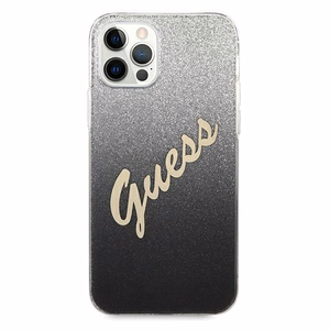Guess GUHCP12LPCUGLSBK iPhone 12 Pro Max 6.7" must/must kõvakott Glitter Gradient Script
