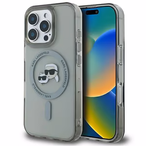 Karl Lagerfeld IML Metal Karl&Choupette Head MagSafe Ümbris jaoks iPhone 16 Pro Max - must