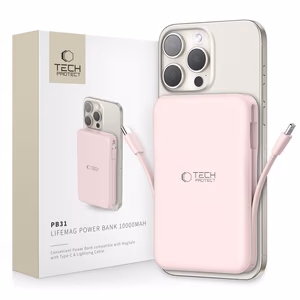 Powerbank Tech-Protect PB31 LifeMag MagSafe 10000 mAh - roosa