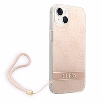 Guess GUOHCP14MH4STP iPhone 14 Plus 6.7 "roosa / roosa hardcase 4G Print Strap