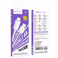 Kaabel USB A to Micro USB Hoco 2,4A 2 m X88 valge