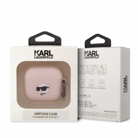 Karl Lagerfeld KLA3RUNCHP AirPods 3 cover roosa/roosa Silicone Choupette Head 3D