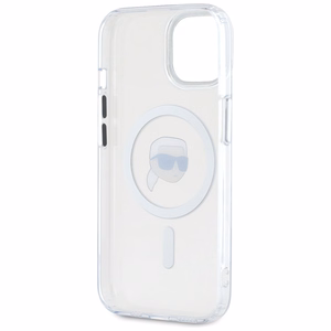 Karl Lagerfeld IML Metal Karl Head MagSafe Ümbris jaoks iPhone 15 Plus valge
