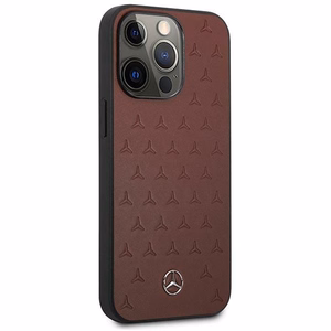 Mercedes MEHCP13LPSQRE iPhone 13 Pro / 13 6.1" punane ümbris Leather Stars Pattern