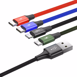 Baseus cable USB 4in1 Lightning / 2x USB Type C / micro USB cable in nylon braid 3.5A 1.2m must (CA1T4-B01)
