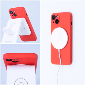 Чехол для iPhone 12 Mini силиконовый Mag Cover совместимый с MagSafe красный