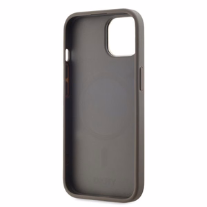 DKNY Leather Checkered Mono Pattern MagSafe iPhone 15 Ümbris - Beige