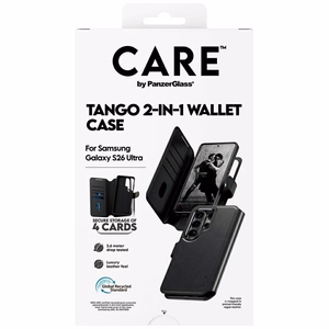 CARE by PanzerGlass Tango 2in1 Wallet ümbris Samsung Galaxy S26 Ultra - must