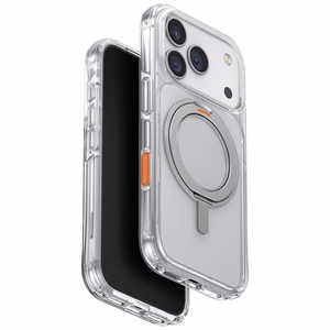 Uniq Swivix ümbris iPhone 17 Pro-le 360° pöörleva tugijalaga – läbipaistev