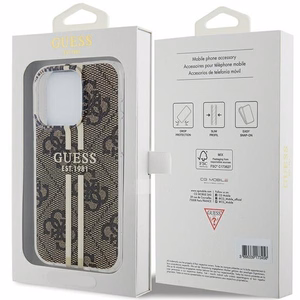 Guess IML 4G kuldne Stripe ümbris jaoks iPhone 15 Pro - brown