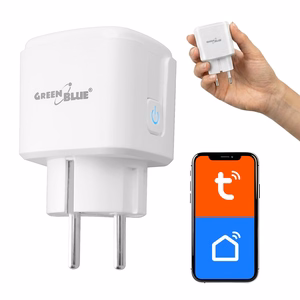 GreenBlue Remote-Controlled WiFi Outlet, Android/iOS/Alexa/Google Home, Timer, Wattmeter, Max 16A/3840W, GB735 W