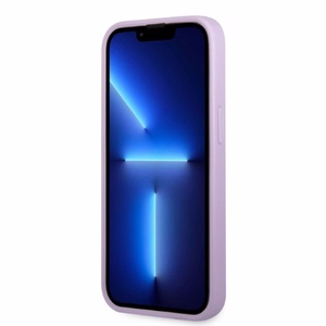 Guess GUHCP13LPS4MU iPhone 13 Pro / 13 6.1" фиолетовый/фиолетовый жёсткий чехол Saffiano 4G Small с металлическим логотипом