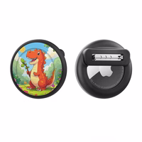 AirTag badge ümbris - must with dinosaur print