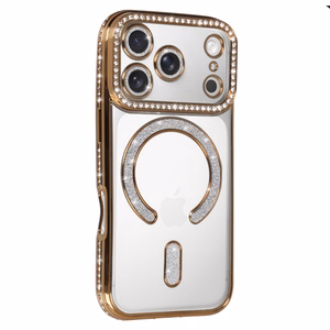 Bling Magsafe Ümbris jaoks Iphone 17 Pro Max kuldne