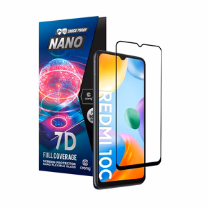 Crong 7D Nano Flexible Glass 9H kogu ekraani kattev hübriidne ekraanikaitse seadmele Xiaomi Redmi 10C